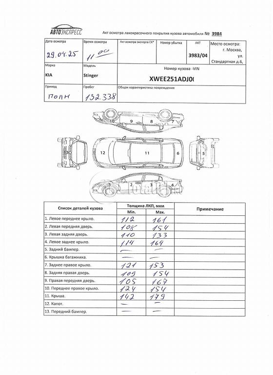 Фото KIA Stinger 462
