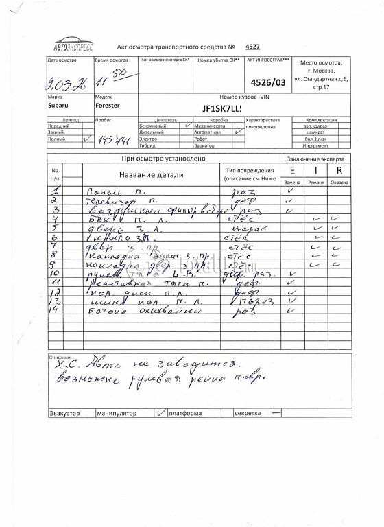 Фото Subaru Forester 330